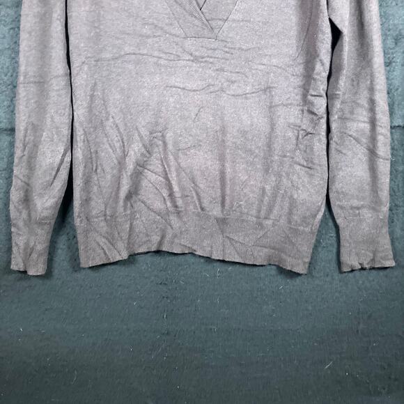 Banana Republic Women Sweater Brown Pullover V Neck Silk Cashmere Wool Stretch S - Picture 3 of 12